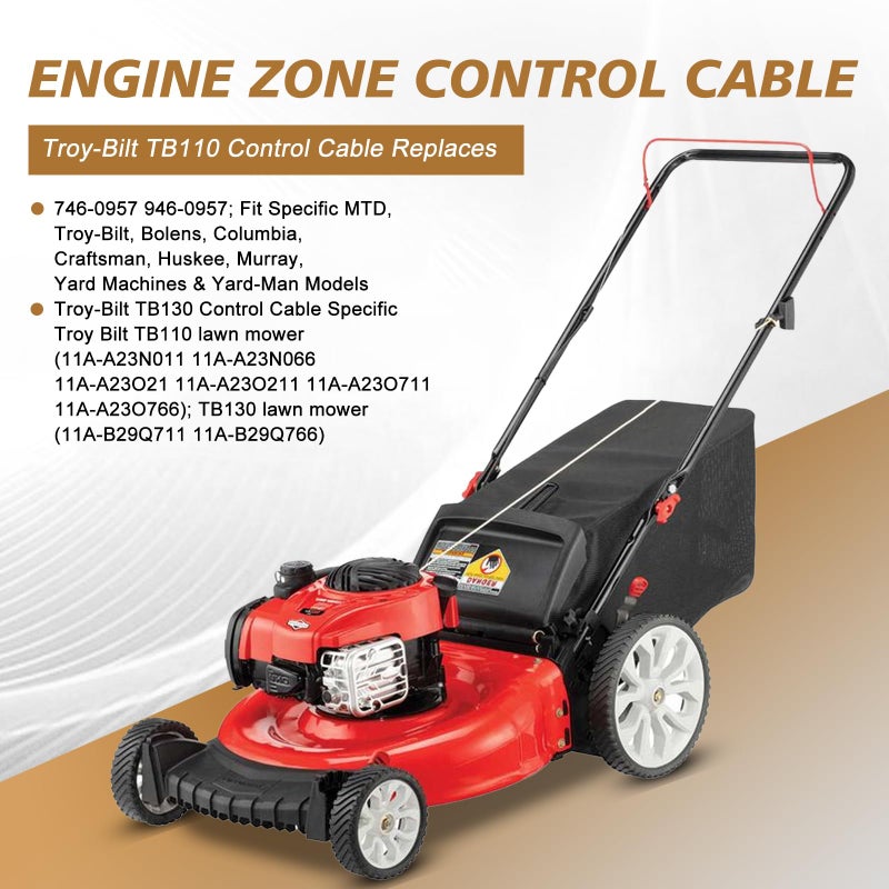 Wellsking 946-0957 746-0957 Lawn Mower Blade Control Cable for MTD Troy Bilt Craftsman Bolens Yard Man Yard Machines Push Mower 50-Inch Cable Control - Image 4