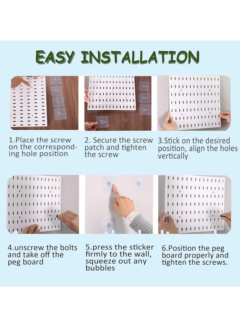 Wall Mount Pegboard Organizer Kit - 4 Panels & 18 Accessories, Space Saving Home & Office Storage Tool, Shelves & DIY Tool Organizer 30X30cm - Image 4