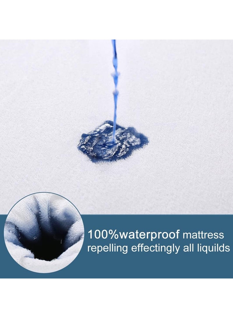 Premium 100% Waterproof Mattress Protector - Pad Cover Breathable, and Hypoallergenic Ultra Soft Fitted Bed Protector, Gray, King Size (180x200 +30cm) - Image 5