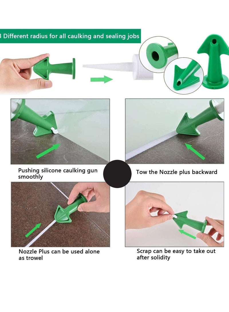 Y&D Caulking Tool Kit, Seam Glass Glue Spike 13 Pieces Set Corner Scraper Nozzle Applicator Finishing for Kitchen, Bathroom, Window Sink Joints - Image 4