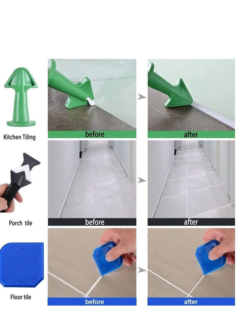 Y&D Caulking Tool Kit, Seam Glass Glue Spike 13 Pieces Set Corner Scraper Nozzle Applicator Finishing for Kitchen, Bathroom, Window Sink Joints - Image 5