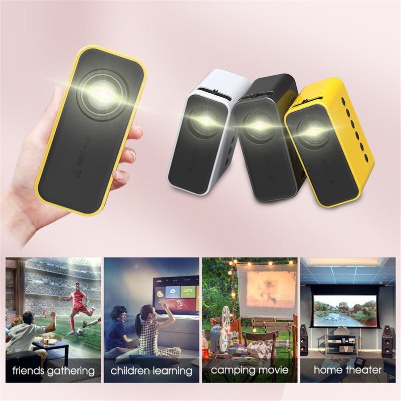 YT500 324x240P Mini Projector Home Portable Projector Mini Smart Projector Support Wireless Mobile Phone Same Screen Wired Mobile Phone Same Screen - Image 2