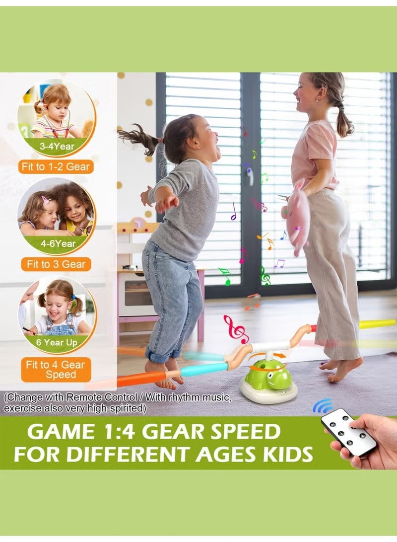 RAKAY 3-in-1 Musical Jump Outdoor Toy for Kids, Toss Ring Game Toy for Kids/Rope Jump Machine, Kids, Foam Rockets, Sports Outdoor Toy with Music, 4 Speed, Remote Control for 3+ Years - Image 4