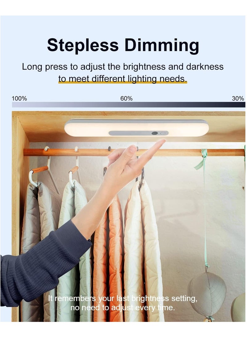 ميكسد 2 عبوة مصباح استشعار الحركة، مصباح خزانة LED يعمل بالبطارية يعمل بالبطارية قابل للتعتيم USB قابل لإعادة الشحن، مصباح ليلي مغناطيسي قابل للشحن لخزانة المطبخ خزانة المطبخ خزانة المؤن درج المدخل - Image 4