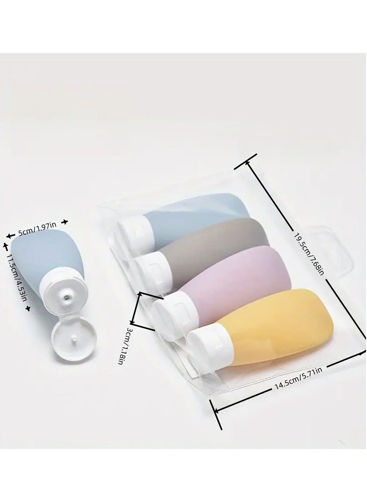 Rozino 4pcs Travel Bottles For Toiletries, Travel Size Containers Leak Proof Refillable Squeezable Travel Accessories For Shampoo Conditioner Lotion - Image 3