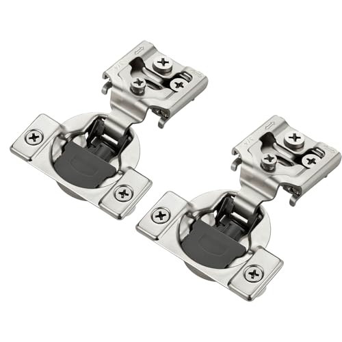 JOY DECOR JOYDECOR 60 Packs 30 Pairs 34 Inch Overlay Soft Close Hinges Satin Nickel Concealed Hidden Cabinet Hinges Stainless Steel for Face Frame Kitchen Cabinet Doors 105 Degree - Image 1