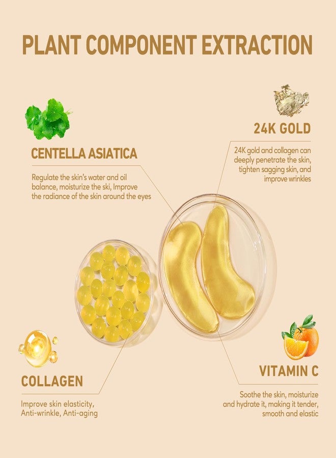 Yeokoe Under Eye Patches for Dark Circles,Puffy Eyes,20 Pairs Face Masks SkinCare With Vitamin C and 24k Gold - Image 3