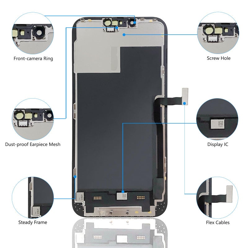 Bsz4uov لاستبدال شاشة iPhone 13 Pro Max 6.7 بوصة، شاشة LCD ثلاثية الأبعاد مع Digitizer لـ A2484، A2641، A2644، A2645، A2643 مع عدة أدوات الإصلاح + واقي شاشة + لاصق إطار مقاوم للماء - Image 2