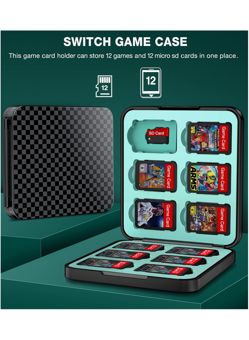 Excefore Switch Game Case Holder for Nintendo Switch Games Card and Storage 12 Switch Game Cartridge, Protective Hard Shell, Soft Lining Rubber and Portable Switch Game Holder - Black - Image 2
