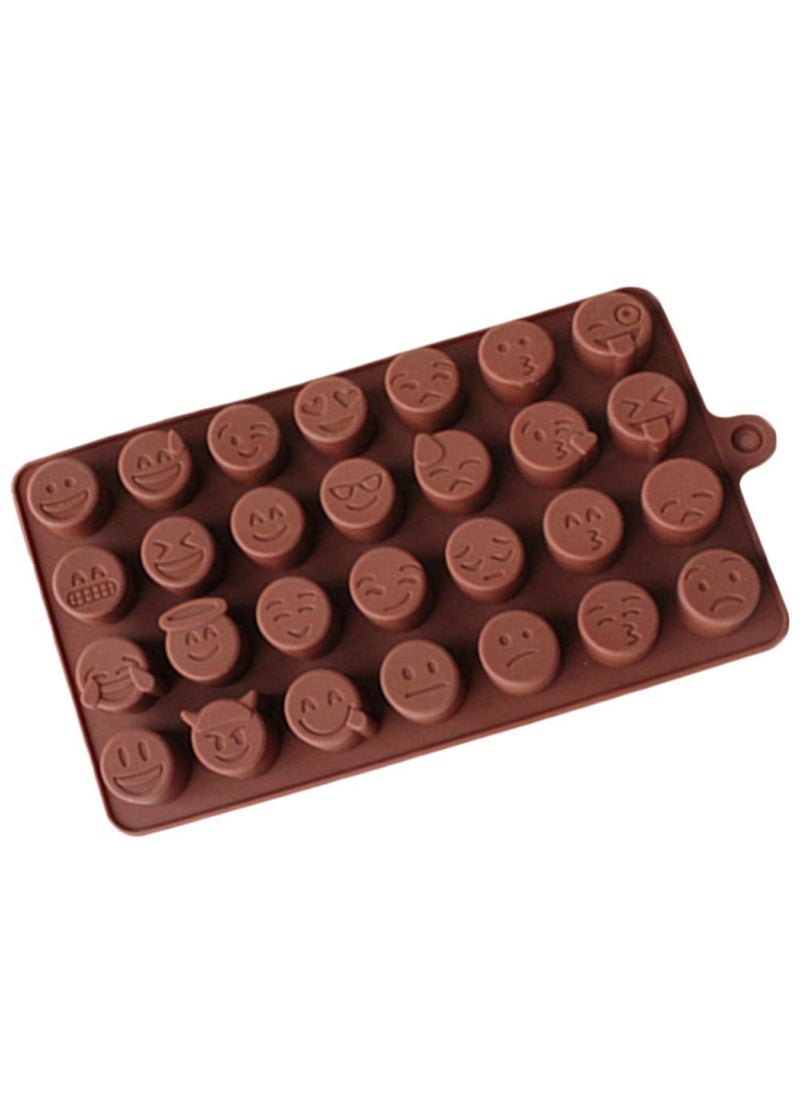 svk dream SVK Dream 28 Cavity Smiley Faces Brown Chocolate Mould, Ice Mould, Chocolate Decorating Mould  - Image 2