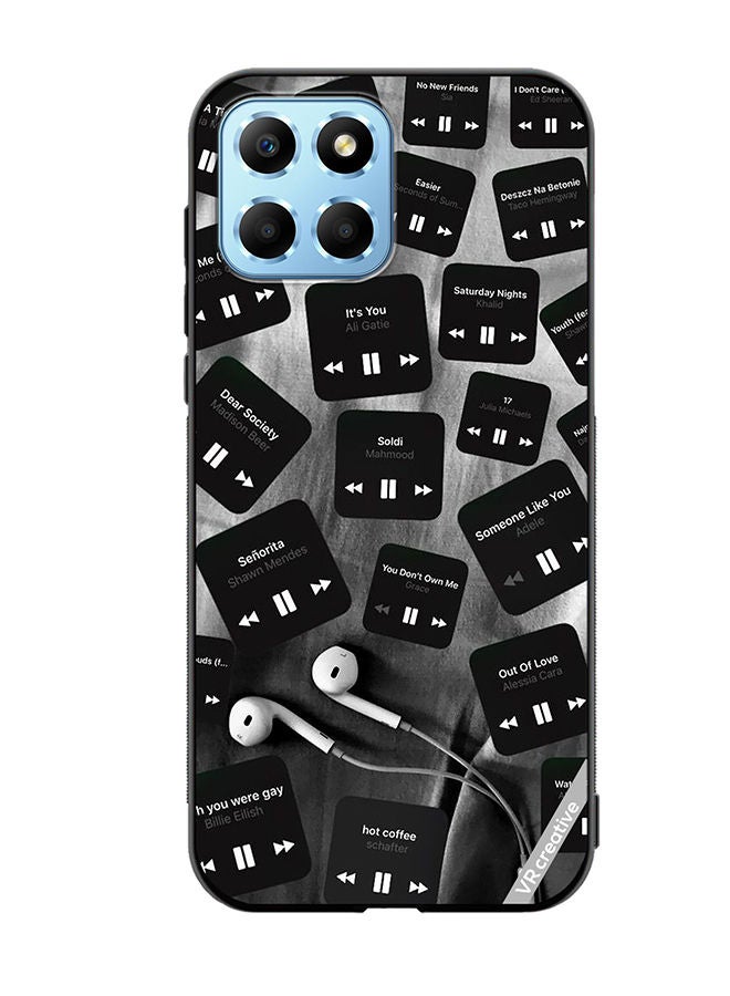 VR CREATIVE Protective Case Cover For Honor X8 5G Black Music Tags Design Multicolour - Image 1