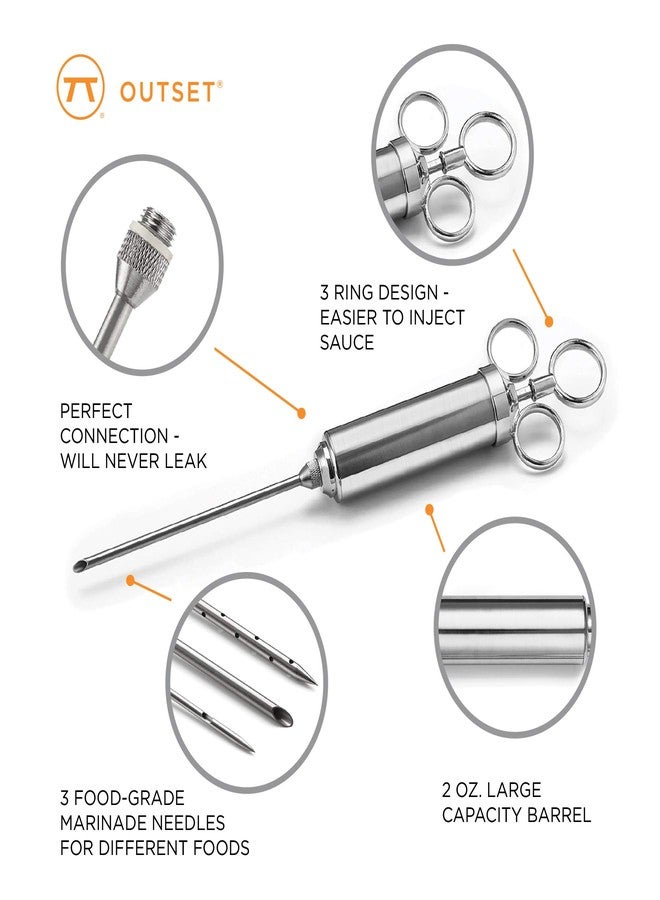 Outset 76456 Stainless Steel Meat Injector, 6-piece, Set - Image 4