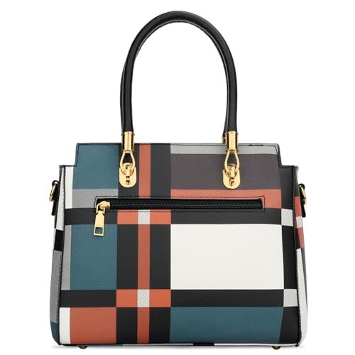 KKXIU Stylish Women Satchel Purses and Handbags Vegan Leather Top Handle Shoulder Crossbody Bag (Black Pattern) - Image 5