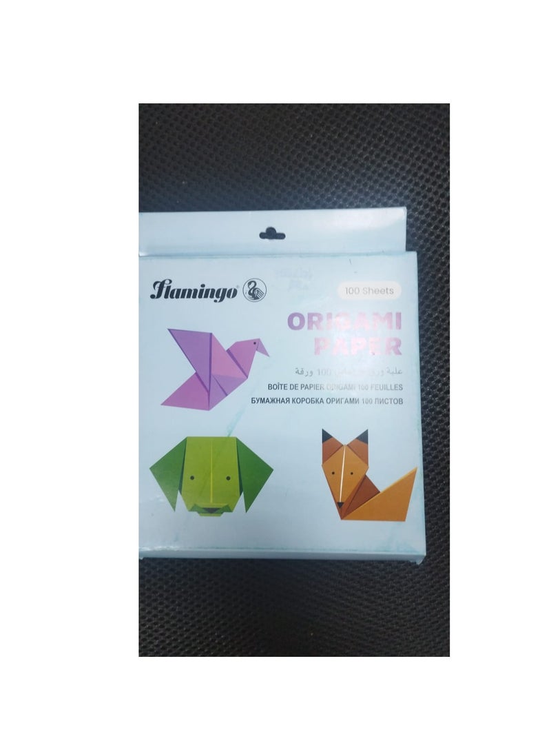Flamingo 100 Sheets 10 Color Origami Paper For Kids Double Sided Origami Squares In Vivid Colors 6 Inch Easy Fold For Arts Craft - Image 3