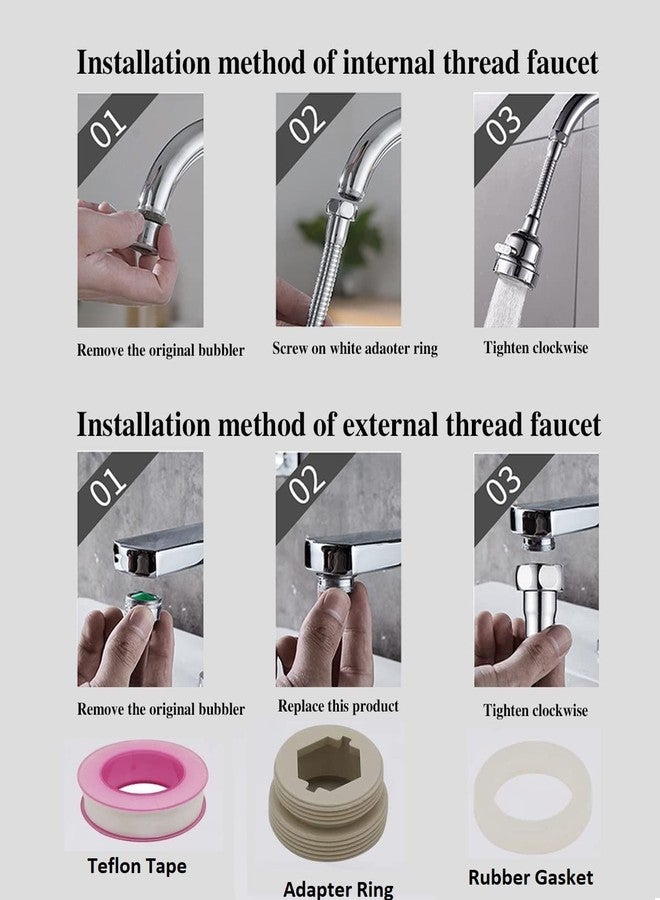 SHREE HANS CREATION 360 Degree Rotatable Sink Tap Extension Water Faucet Nozzle Adapter Head with Hose Aerator Filter Shower Extender Sprayer for Kitchen, Bathroom,(3 Mode) - Image 4