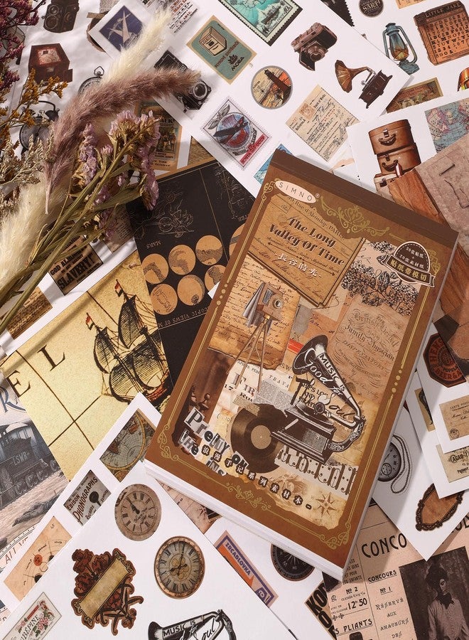 Auguro Vintage Scrapbook Book With 413 Stickers and 20 Sheets of Paper - Adult DIY Sticker Book for Journaling, Vintage Ephemera, Washi - Image 5