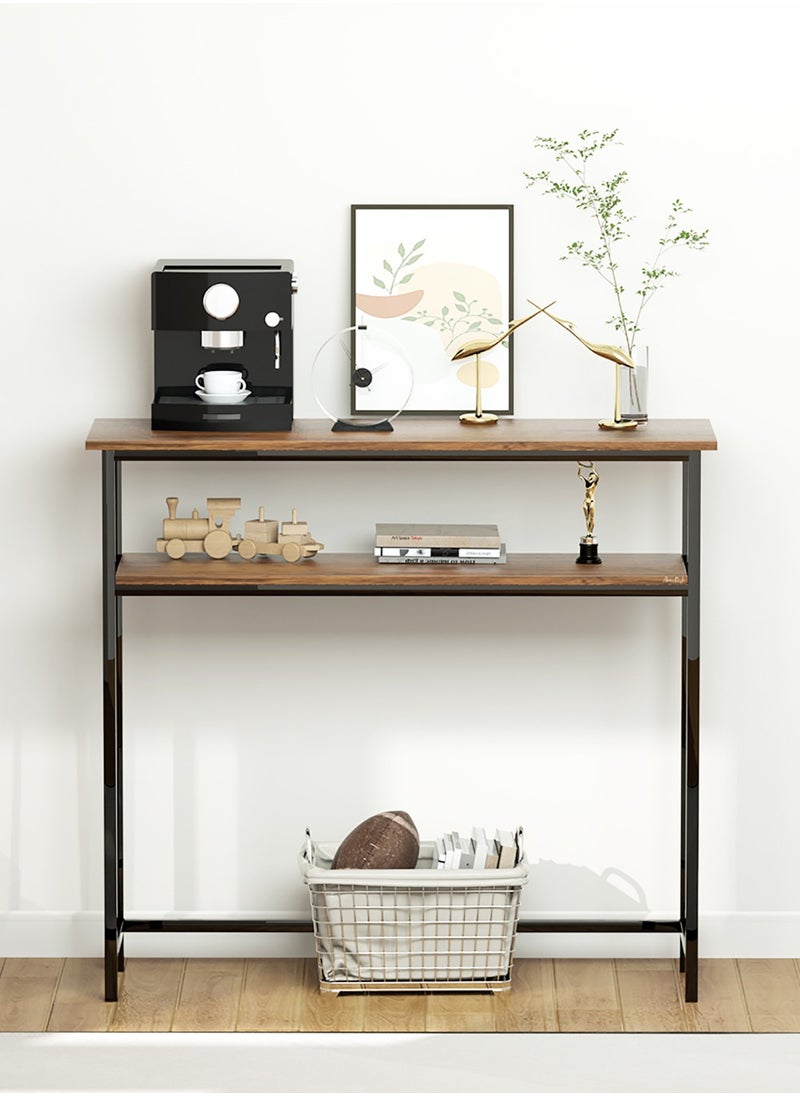 AnneFish 100*30*90cm Console Table 2 Tier Simple Sofa Table Home Coffee Corner Display Entryway Table for Couch Hallway Entrance Living Room  - Image 2