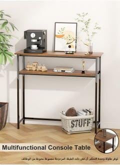 AnneFish 100*30*90cm Console Table 2 Tier Simple Sofa Table Home Coffee Corner Display Entryway Table for Couch Hallway Entrance Living Room  - Image 4