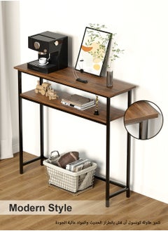 AnneFish 100*30*90cm Console Table 2 Tier Simple Sofa Table Home Coffee Corner Display Entryway Table for Couch Hallway Entrance Living Room  - Image 5