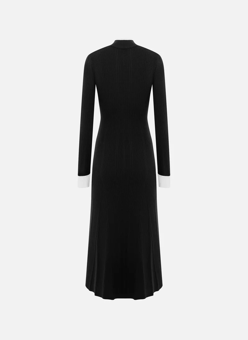 Lichi  Rib-knit midi dress with contrasting details for Women | Best Price UAE