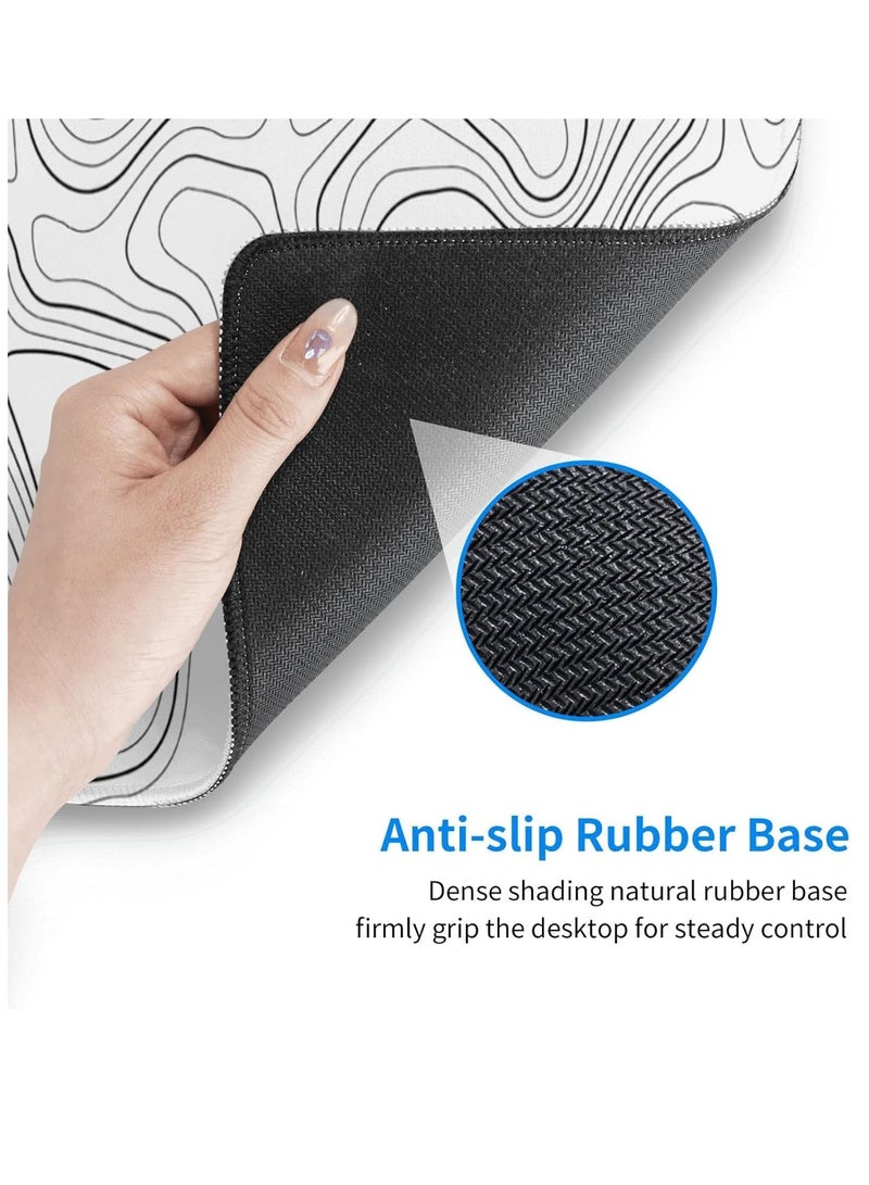 Golivn Large Mouse Pad 90cmx0.3cm x 40 cm Extended Mouse Pad Non-Slip Rubber Base Gaming Mouse pad Office Desk Mat Desk Pad Smooth Cloth Surface Keyboard Mouse Pads for Computers (White) - Image 2