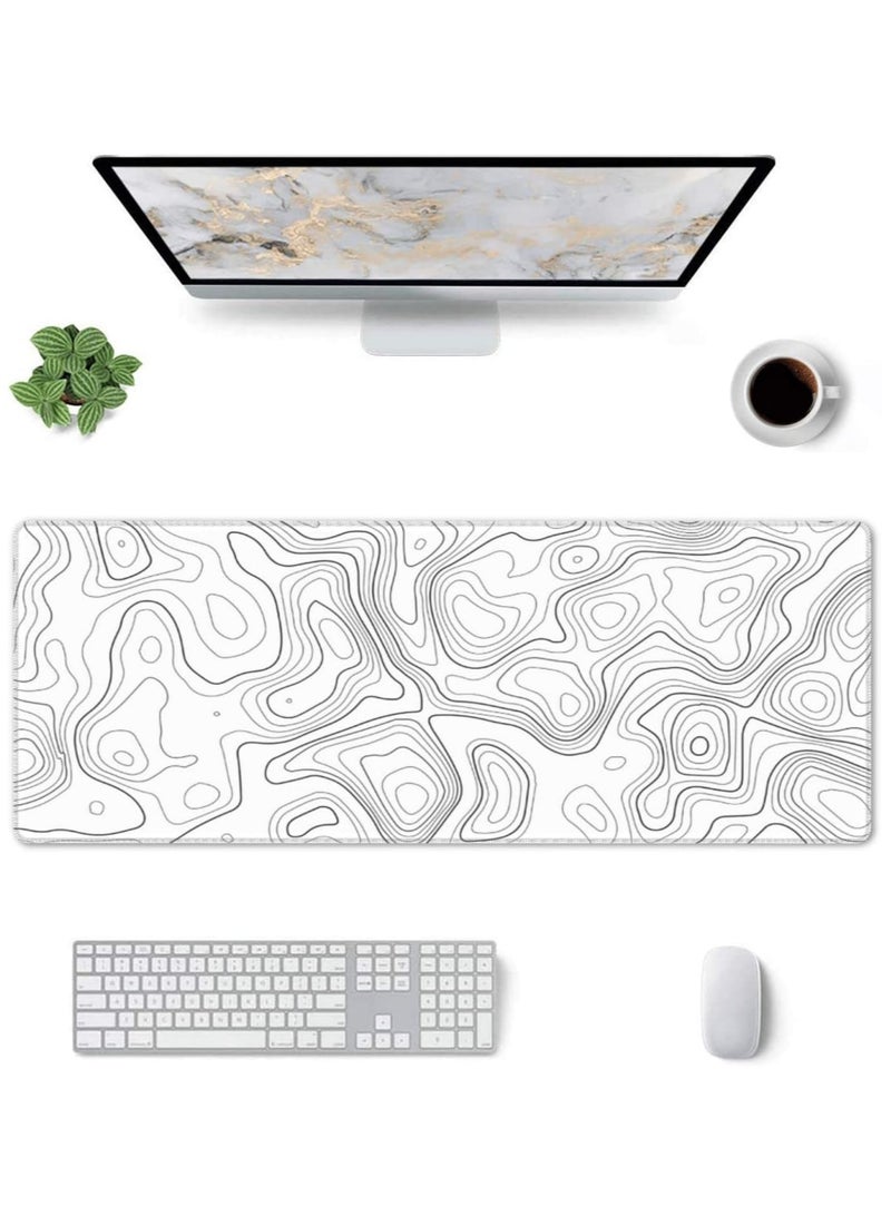 Golivn Large Mouse Pad 90cmx0.3cm x 40 cm Extended Mouse Pad Non-Slip Rubber Base Gaming Mouse pad Office Desk Mat Desk Pad Smooth Cloth Surface Keyboard Mouse Pads for Computers (White) - Image 5