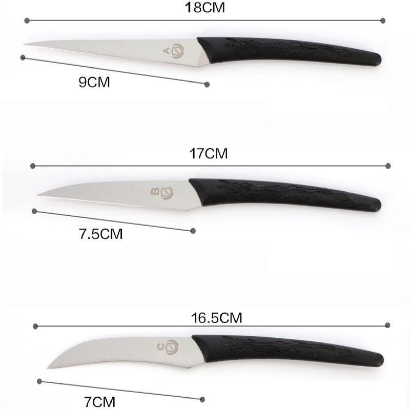 TASKHOUSE 3 Pieces Professional Kitchen Knives Set with HighCarbon Stainless Steel Food Grade Blades for Long Lasting Sharpness Non Slip Handle for Kitchen and Restaurant - Image 2