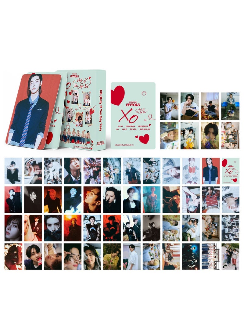 NIBEMINENT 55 قطعة بطاقات لومي رومانسية من إنهيبن: غير المروى XO لجمع الهدايا لمحبي المعجبين - Image 1