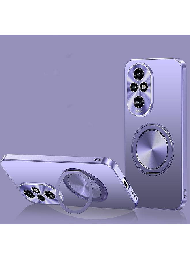 erorex Compatible With Honor 200 Pro Case Frosted All Inclusive Protective Shell Magnetic 360 Rotation Stand Back Cover For Honor 200 Pro Purple - Image 1