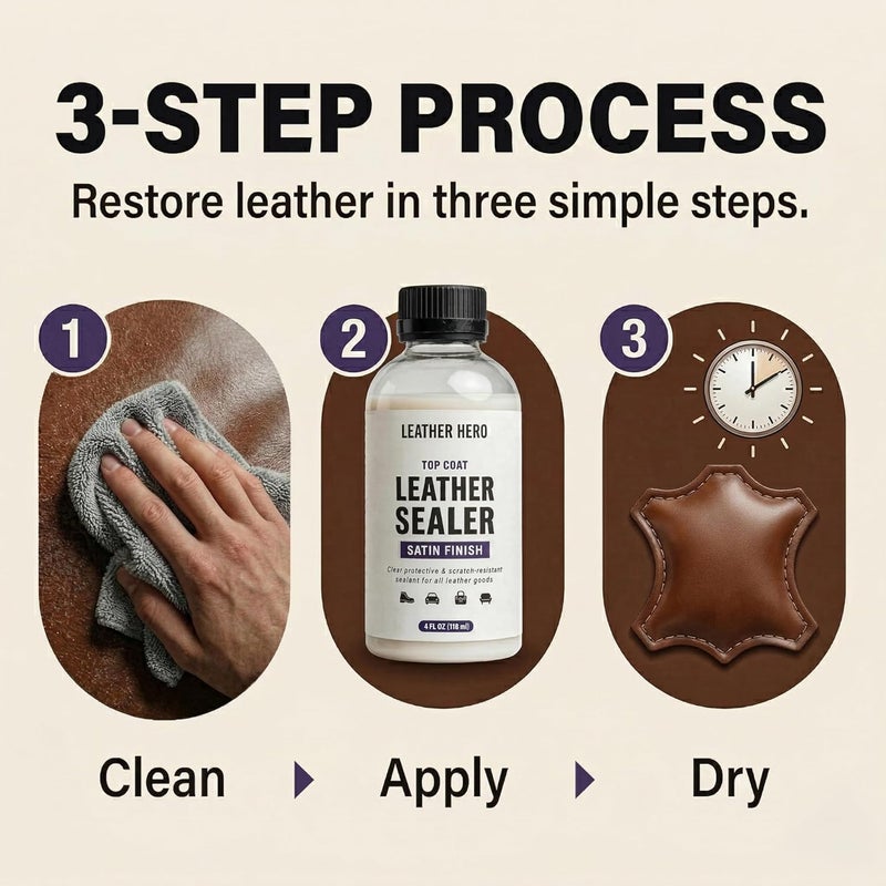 Leather Hero معطف علوي ساتان من Leather Hero، مع مانع تسرب الجلود ومستعيد اللون، 4 أونصة مواد خالية من العيب - Image 3