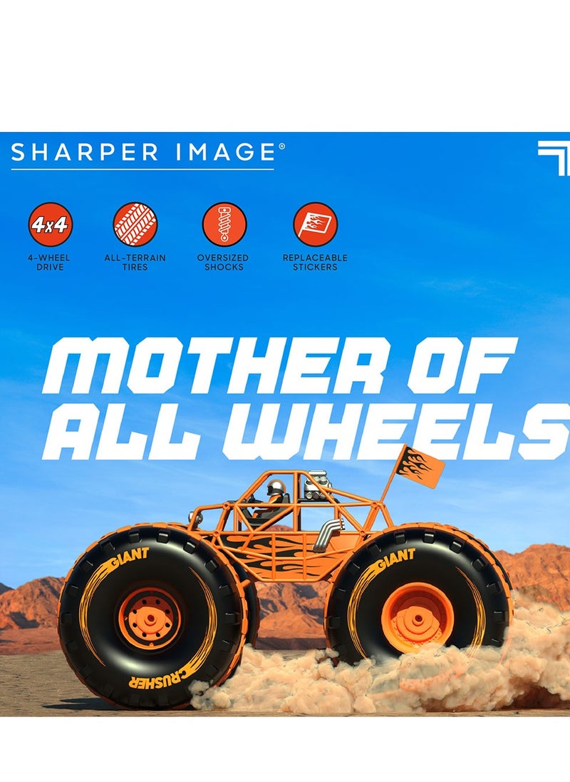 Sharper Image - شاحنة دفع رباعي تعمل بالتحكم عن بعد 4x4 من Sharper Image، إطارات للطرق الوعرة، مصابيح أمامية LED، برتقالي - Image 1