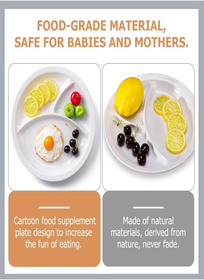 AKDC - Serving Tray Round Divided Plates Dessert Serving Trays: Portion Control Diet Plates Lunch Dish Pasta Dish Sauce Plate For Kids Pizza Steak Pasta Salad Kids Plate - Image 1