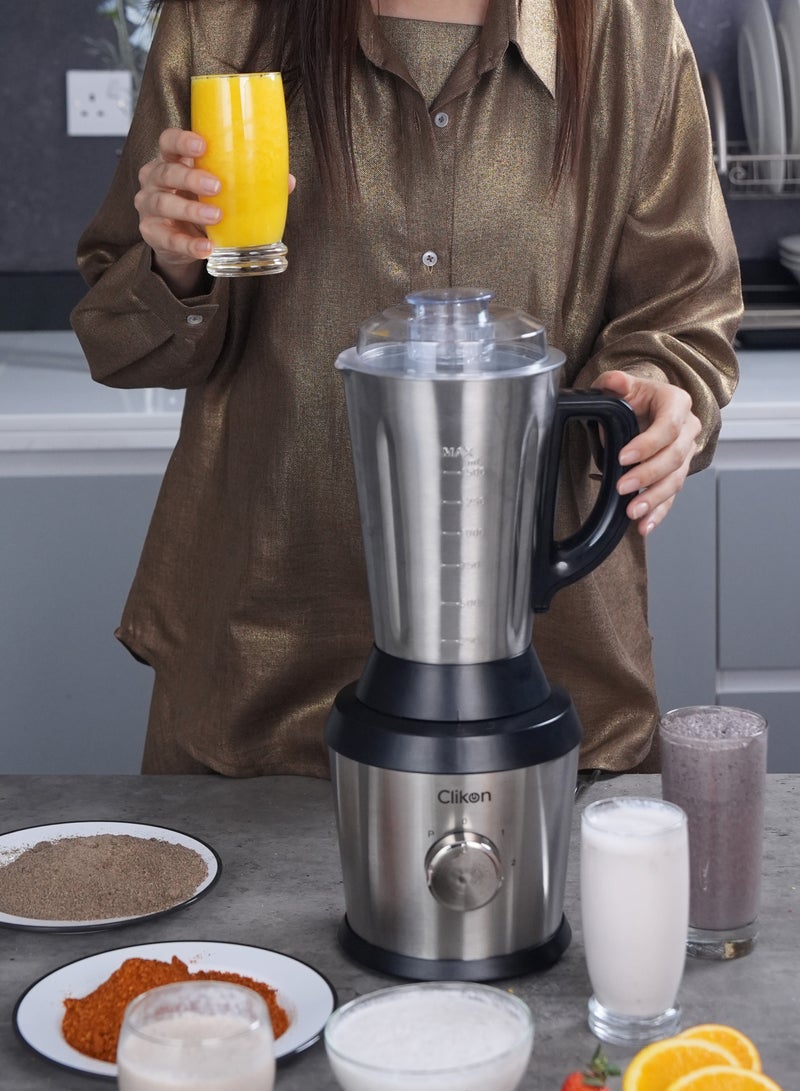 Clikon 2-in-1 Blender 600W – Stainless Steel Big Jar for Smoothies & Food Prep,healthy 600 W CK2694 silver black - Image 5