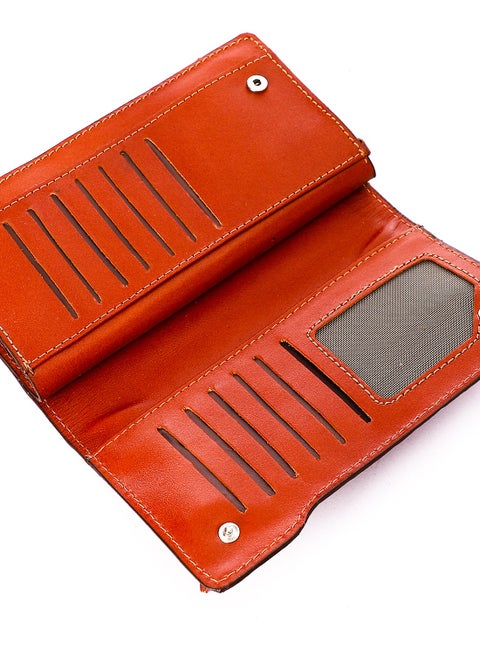 Top leather (RO 304) Women handbag Leather Zip Around Phone Large Capacity Ladies Travel Purse Wristlet
