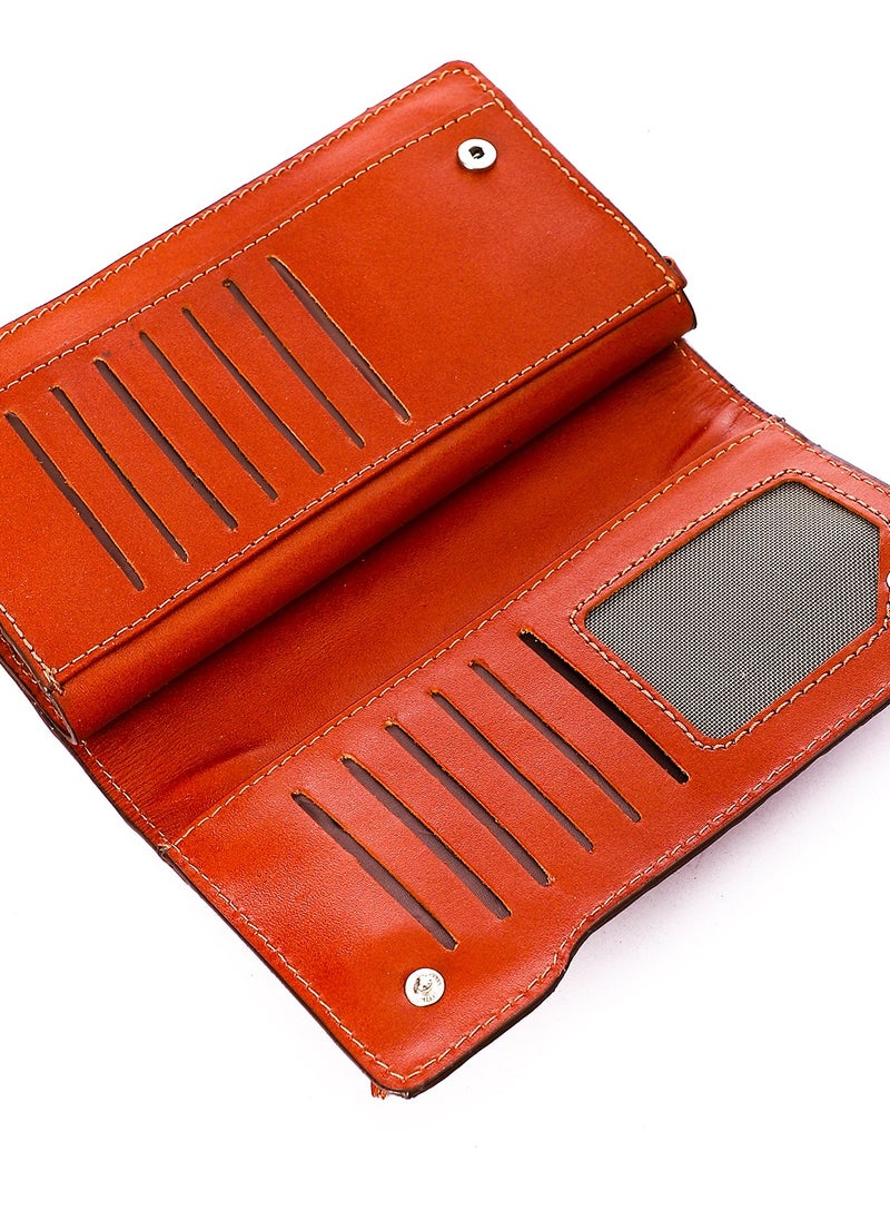 Generic - Top leather (RO 304) Women handbag Leather Zip Around Phone Large Capacity Ladies Travel Purse Wristlet - Image 1