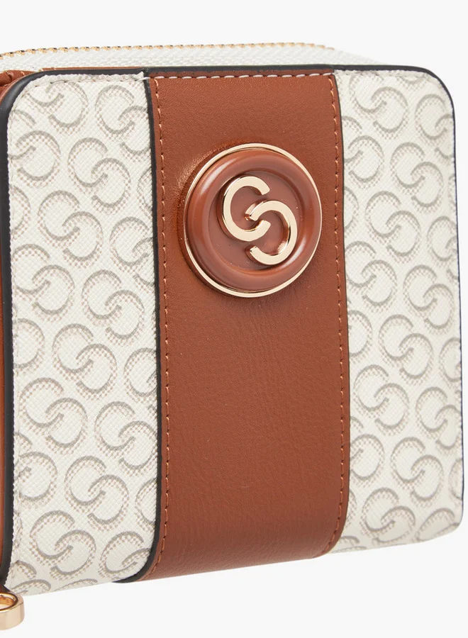 سيليست Monogram Print Zip Around Wallet