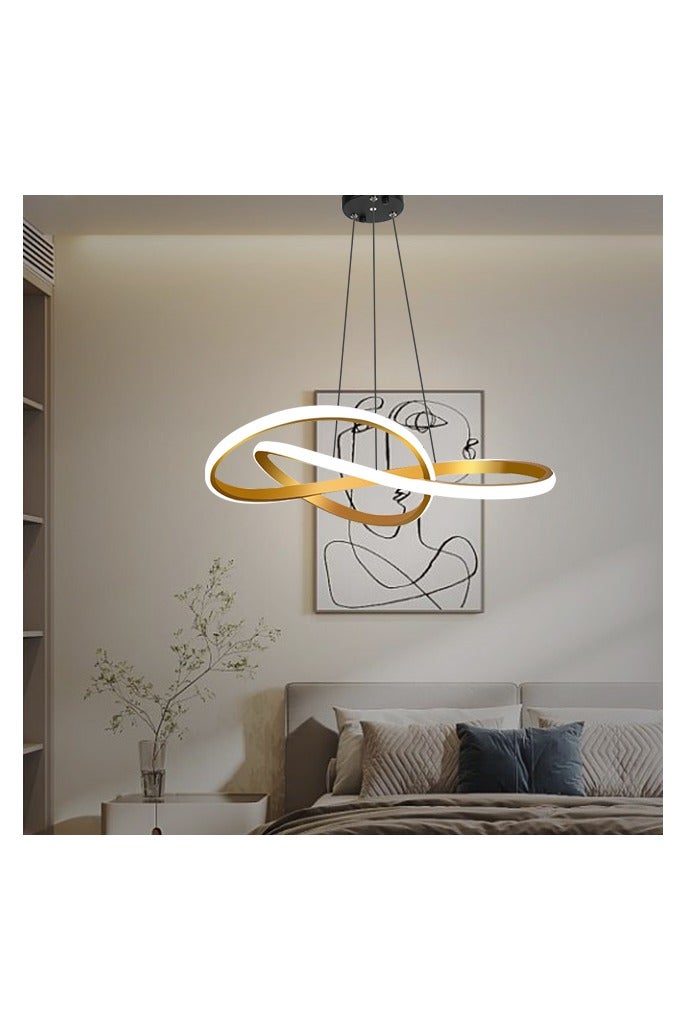 NERFA 🌟 Luxury Gold Frame LED Chandelier – 3-Color Adjustable Modern Light - Image 2