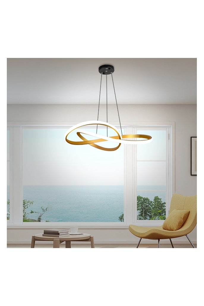 NERFA 🌟 Luxury Gold Frame LED Chandelier – 3-Color Adjustable Modern Light - Image 3