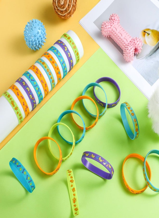 Vinsot 24 Pcs Car Dog Boo Party Favor Dog Daisy Flower Silicone Bracelets Retro Car Silicone Stretch Wristbands for Hippie Party Birthday Halloween Cosplay - Image 4