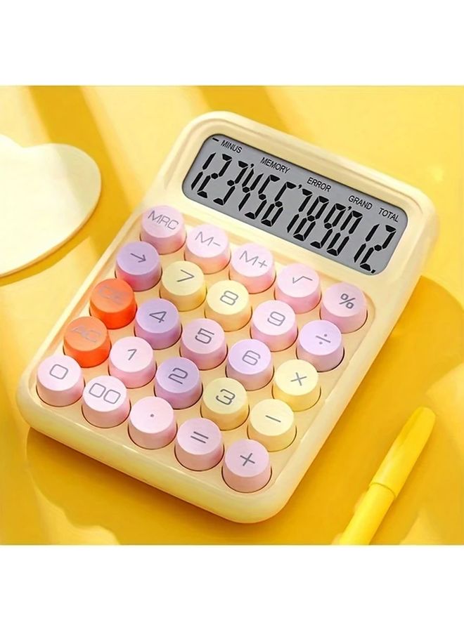 12 Digit Mechanical Calculator Lilac 1pc Big Buttons Office School Aesthetic - Image 5