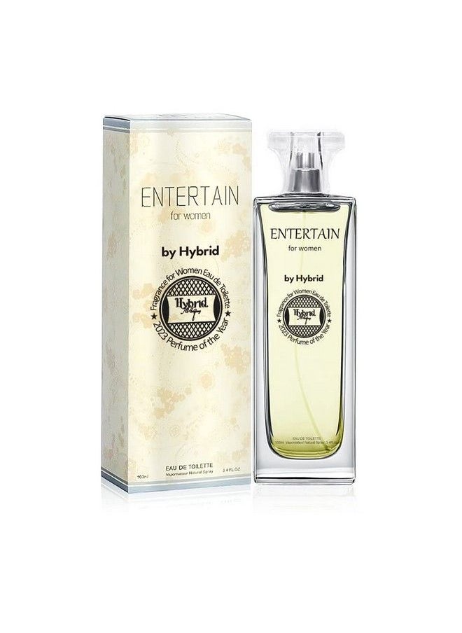 Hybrid & Company - Entertain For Women Eau De Parfum Natural Spray Fresh Floral Scent 3.4 Fl Oz - Image 1