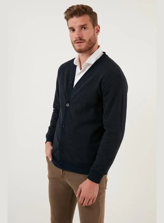 Buratti  Buratti Cotton Regular Fit Buttoned V-Neck Cardigan Men's CARDIGAN 456205 for Men | Best Price UAE