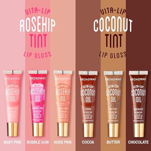 Ruby Kisses Broadway Vita-Lip Tinted & Clear Lip Gloss Set (11 Pack) Ultra-Hydrating & Soothing Formula with Vitamins, High-Shine Non-Sticky Lip Balm with Rosehip+Coconut Oil, Pink & Brown Shades - Image 5