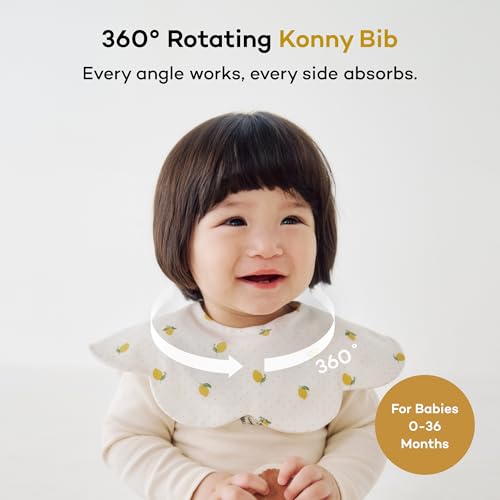 Konny Baby Bibs 360 Rotate Super Absorbent QuickDry 357Pack Teething Drooling Boys Girls Baby Essentials - Image 3
