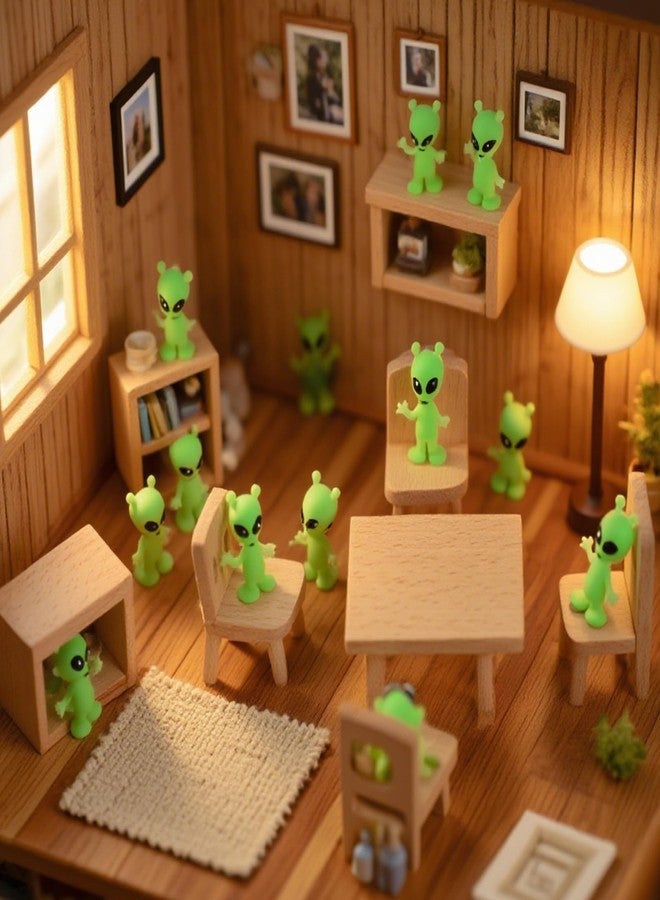 Entallor 30 Pcs Mini Alien Figures Glow in The Dark, Small Luminous Little Tiny Alien Figurines Bulk for Halloween Party Favors Candy Bag Stuffers Space Party Fillers - Image 5