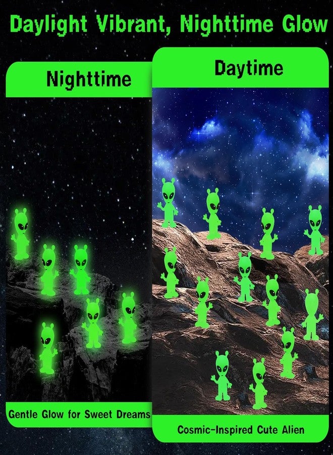 Entallor 30 Pcs Mini Alien Figures Glow in The Dark, Small Luminous Little Tiny Alien Figurines Bulk for Halloween Party Favors Candy Bag Stuffers Space Party Fillers - Image 4