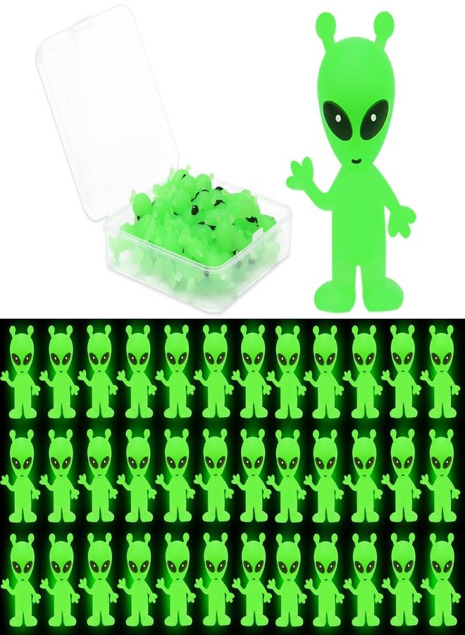 Entallor 30 Pcs Mini Alien Figures Glow in The Dark, Small Luminous Little Tiny Alien Figurines Bulk for Halloween Party Favors Candy Bag Stuffers Space Party Fillers - Image 1