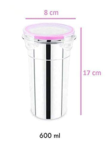 QUALIZA Steel Tumbler for Traveling Tumbler with Air Tight Transparent Silicon Gasket Lid 600 ML Set 2 - Image 3