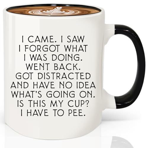 MQPPKJ I Came I Saw I Forgot Funny Coffee Mug 12oz, Birthday Gifts for Women Men, Gag Gifts Novelty Adult for Grandma Grandpa Mom Dad Gift Mothers Day Fathers Day Christmas - Image 1