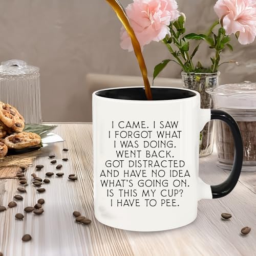 MQPPKJ I Came I Saw I Forgot Funny Coffee Mug 12oz, Birthday Gifts for Women Men, Gag Gifts Novelty Adult for Grandma Grandpa Mom Dad Gift Mothers Day Fathers Day Christmas - Image 3